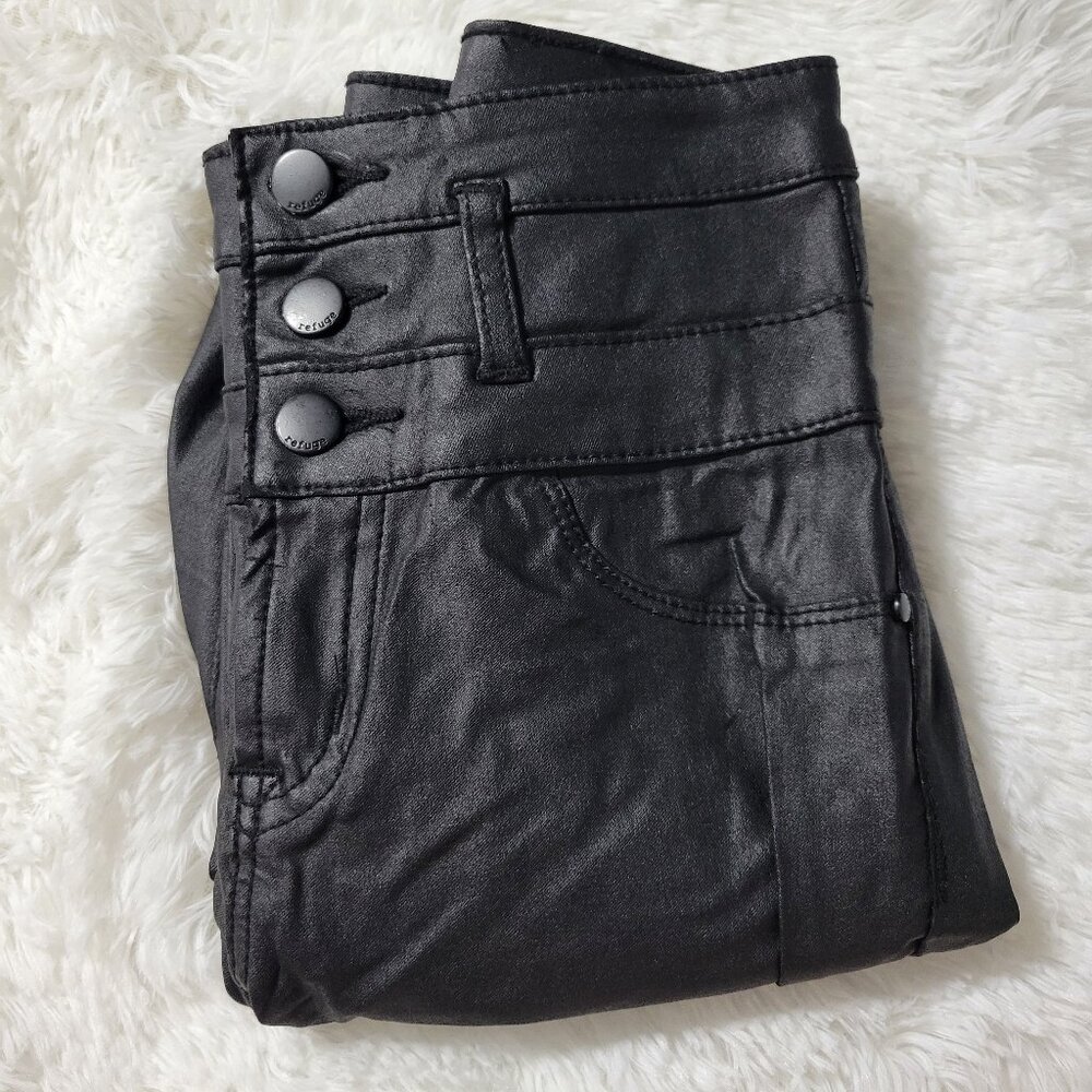 Refuge Black Coated High Waisted Jeans